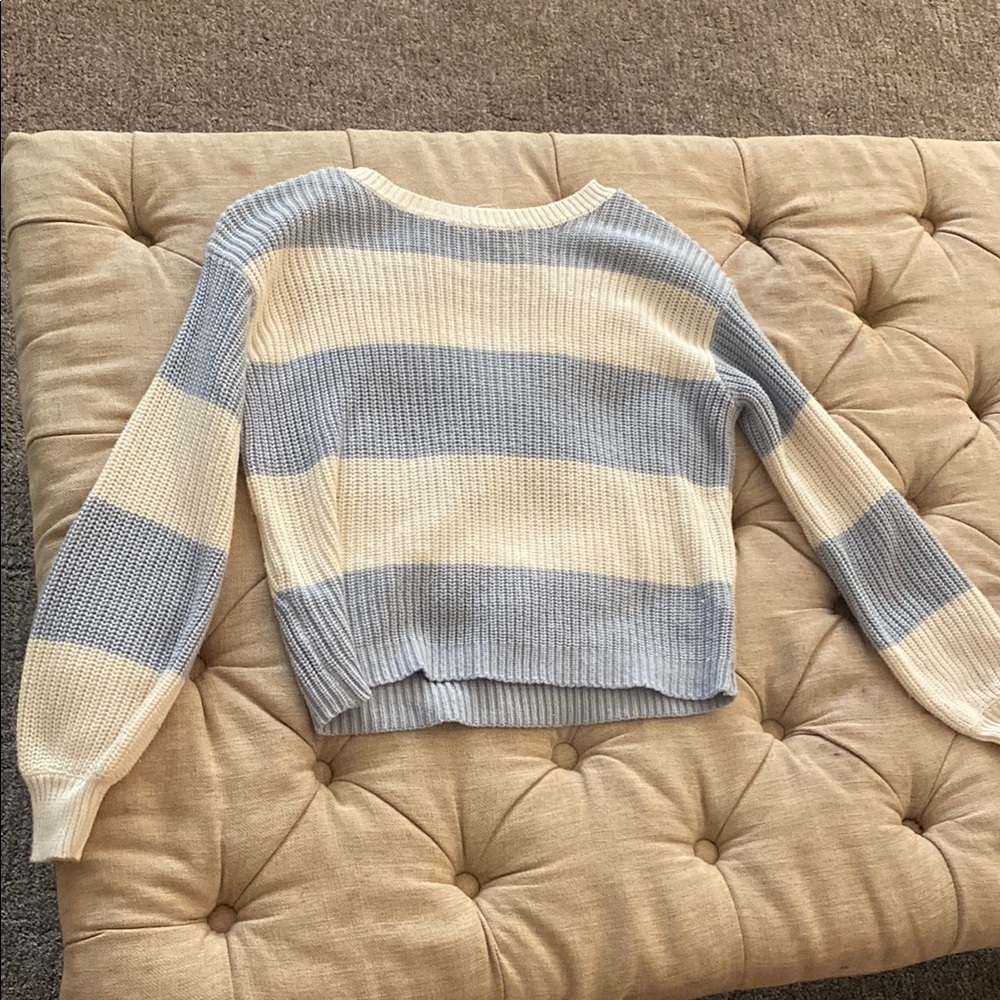 Copper Key Kids Blue and Cream Striped Top